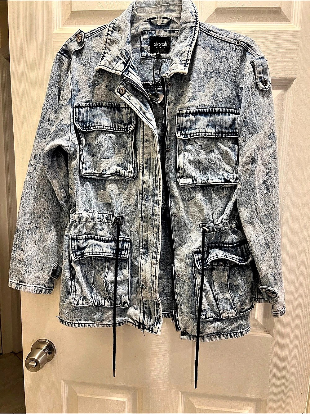 Stoosh Denim Utility Jacket Blue Size Small NWT
